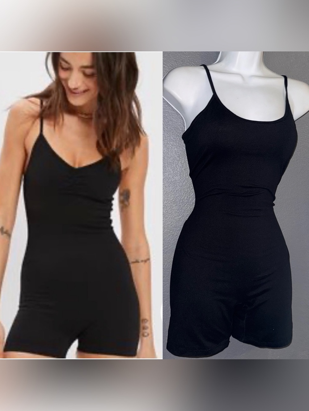 Women’s American Eagle Black Spaghetti Strap Bodysuit Romper Small - Medium